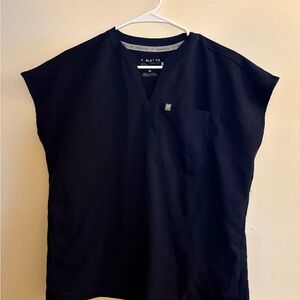 Fabletics navy blue scrub tops with pockets